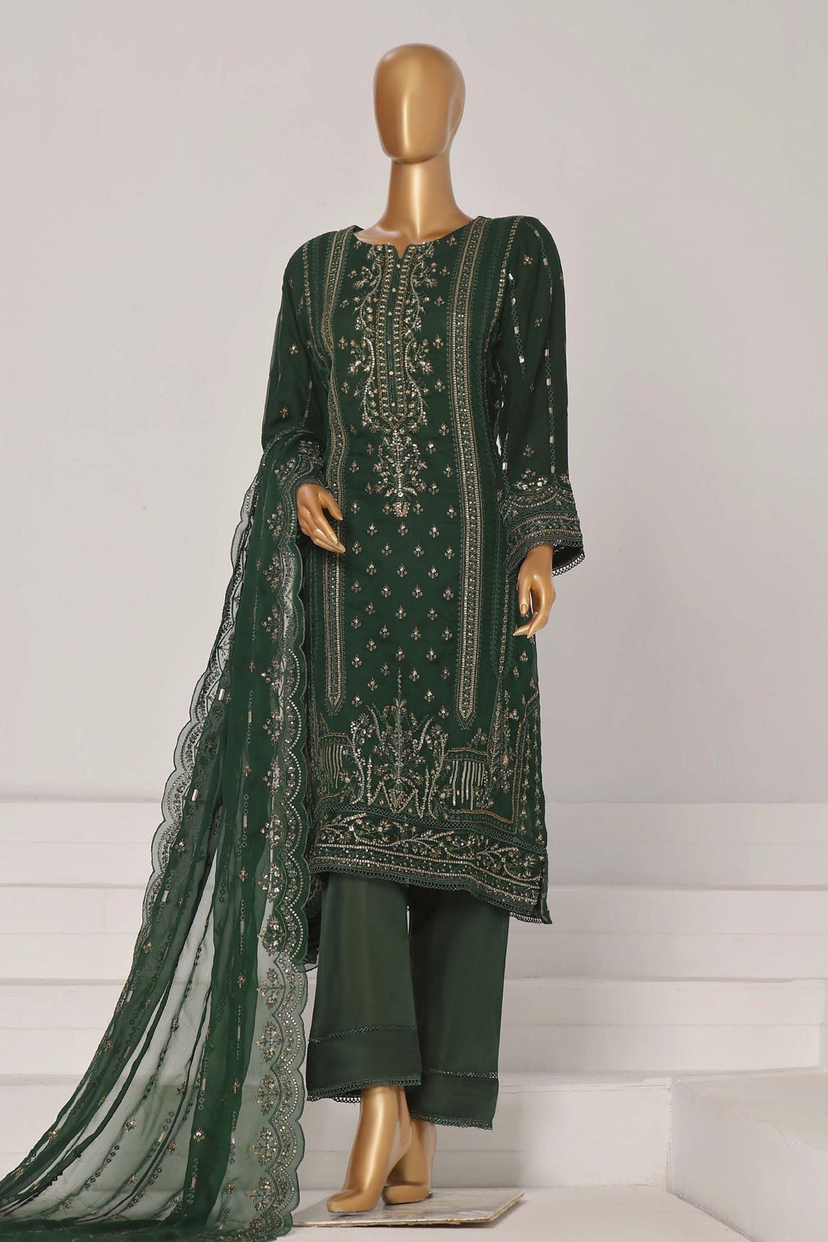 Afsanay By Sada Bahar Stitched 3 Piece Luxury Chiffon- Limited Edition Collection'2024-Green