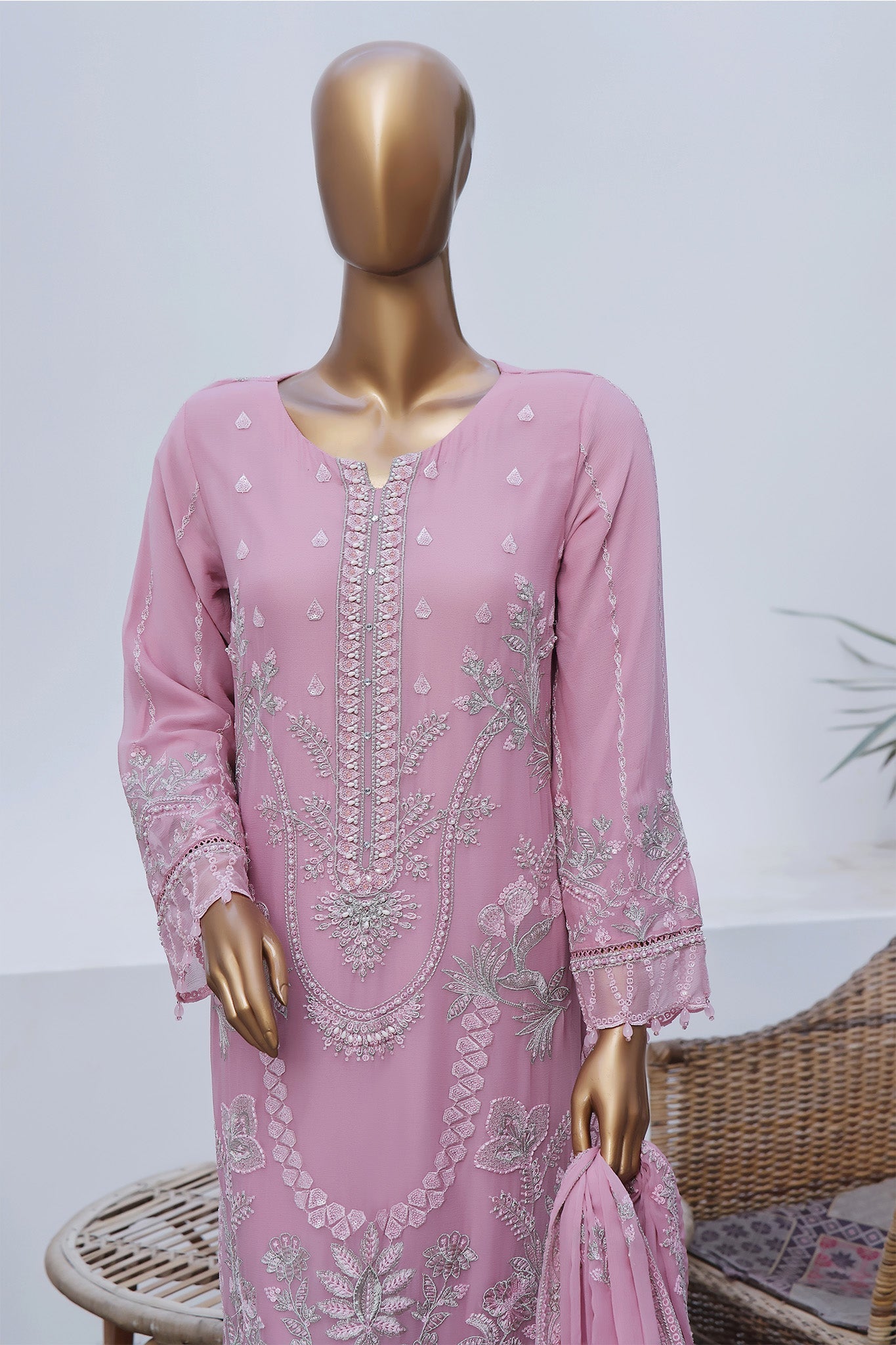 Afsany By Sada Bahar Stitched 3 Piece Luxury Formals Chiffon- Collection'2024-Plum