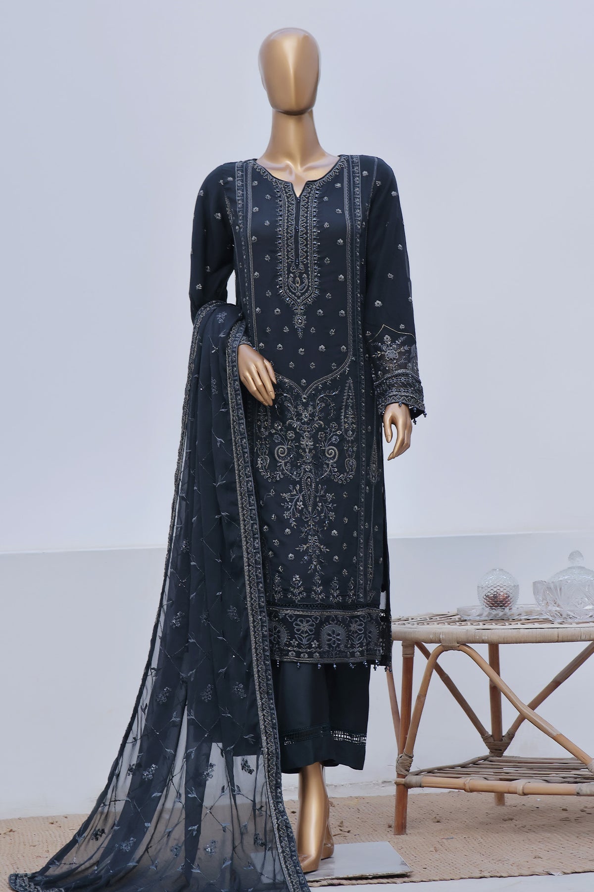 Afsanay By Sada Bahar Stitched 3 Piece Luxury Chiffon- Limited Edition Collection'2024-Teal