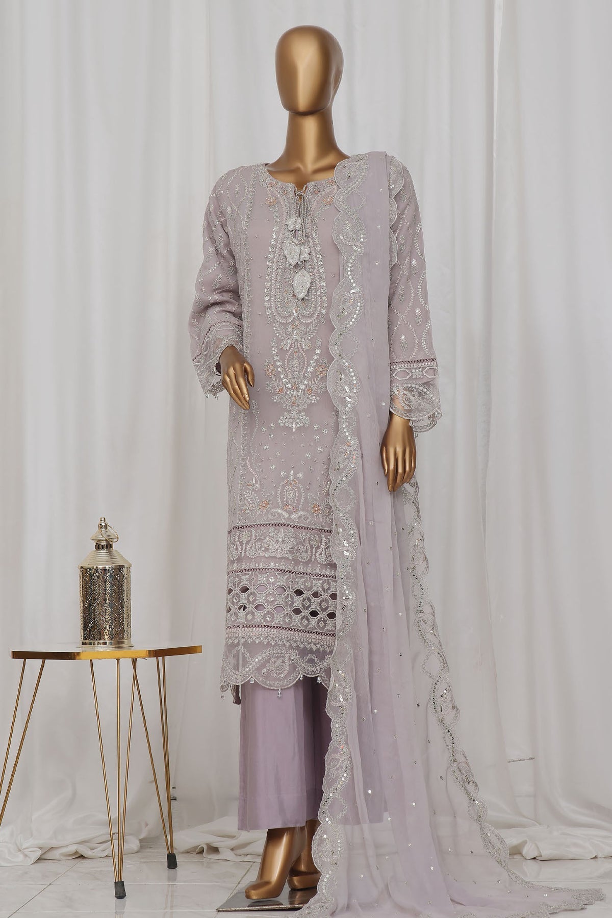 Afsany by Sada Bahar Stitched 3 Piece Luxury Chiffon- Collection'2025-Coral Grey