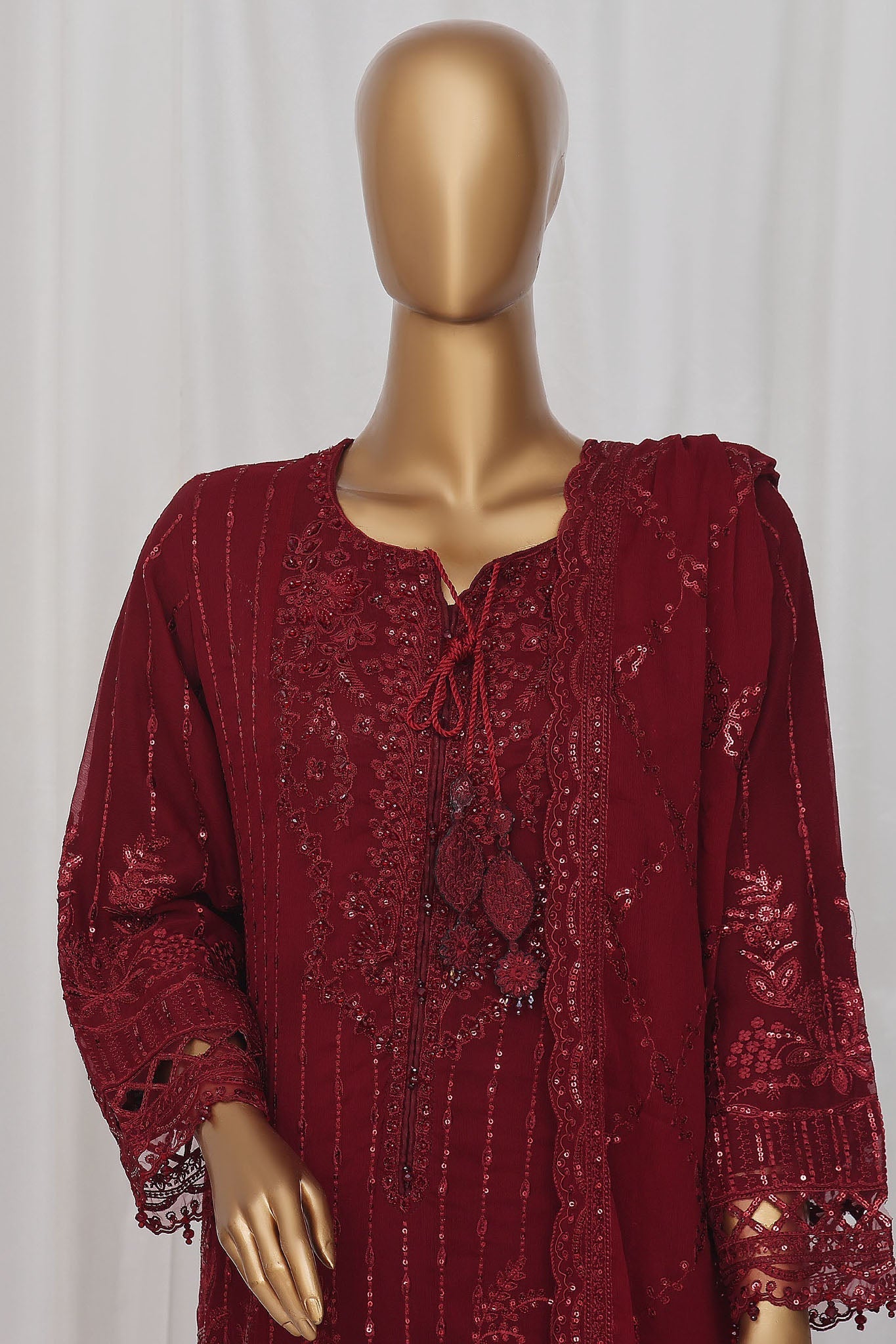 Afsany by Sada Bahar Stitched 3 Piece Luxury ChiffoN Collection'2025-MAROON