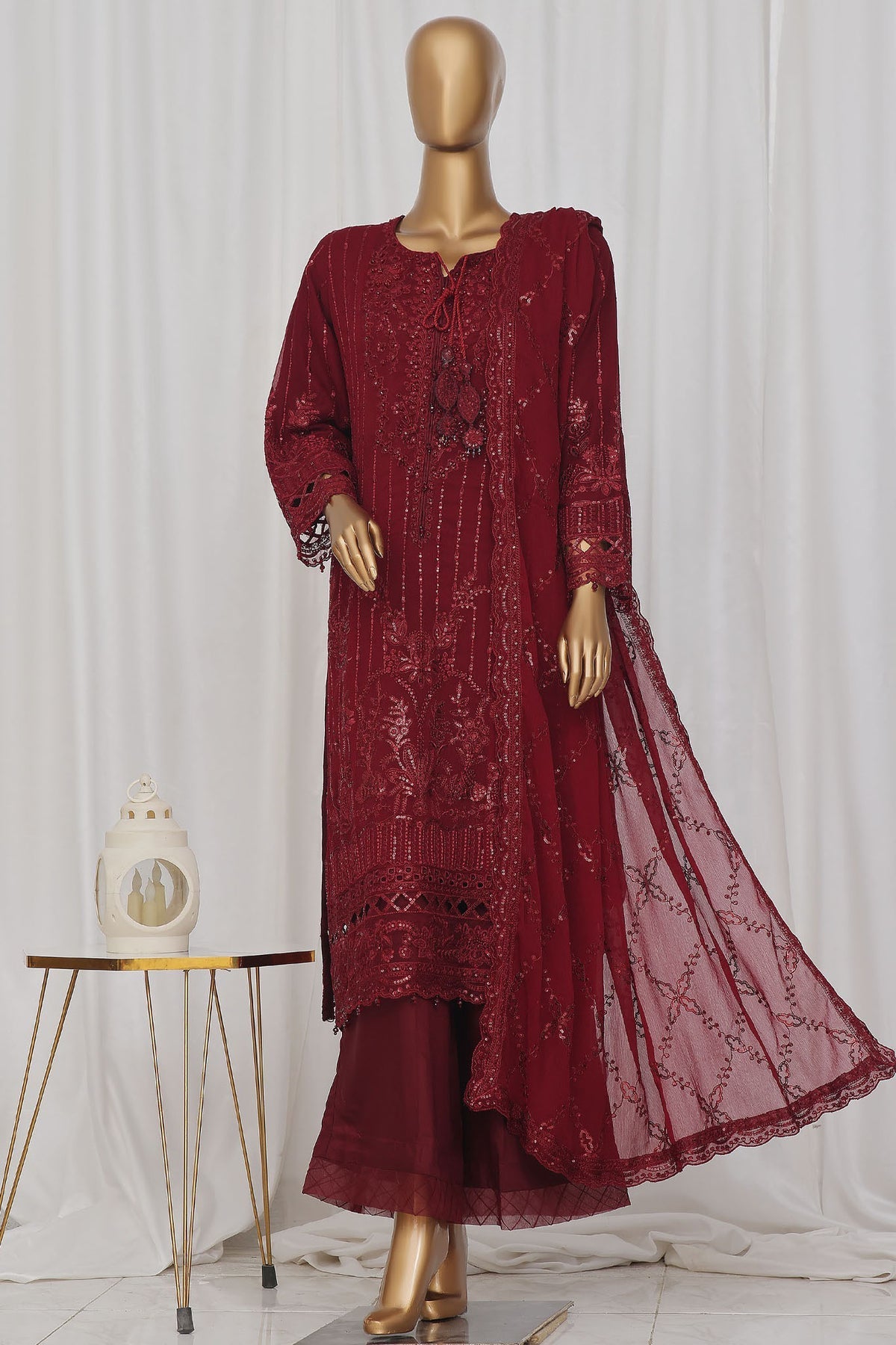 Afsany by Sada Bahar Stitched 3 Piece Luxury ChiffoN Collection'2025-MAROON