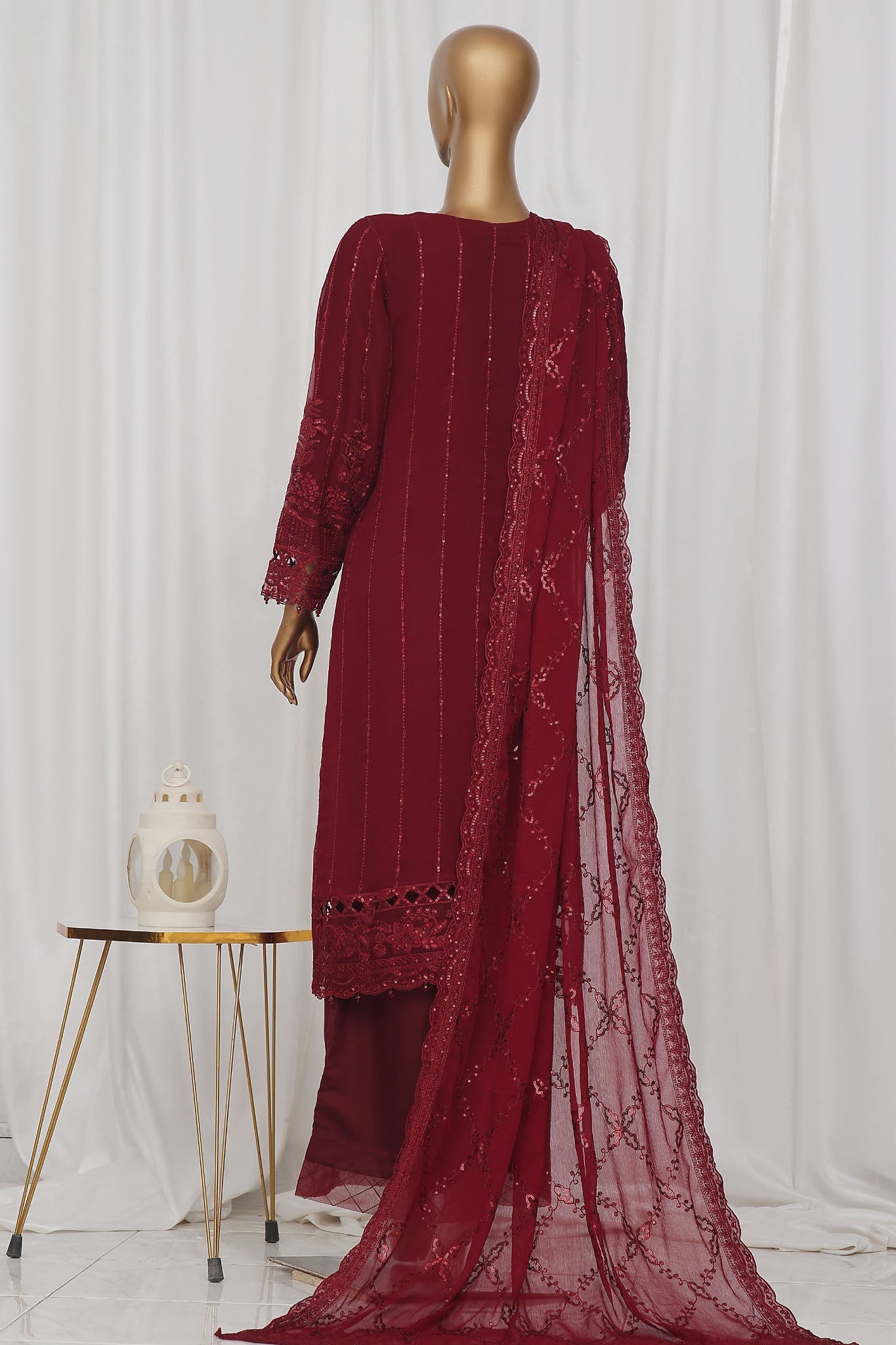 Afsany by Sada Bahar Stitched 3 Piece Luxury ChiffoN Collection'2025-MAROON