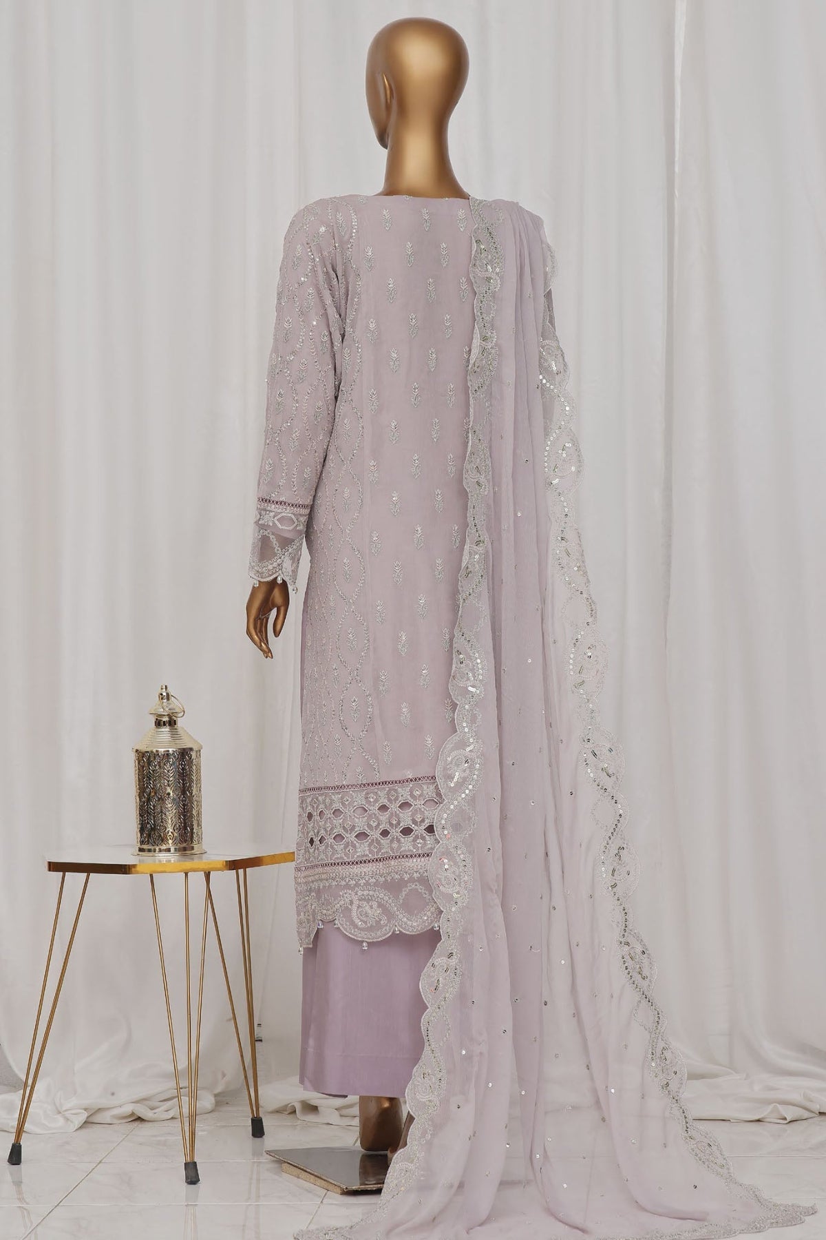 Afsany by Sada Bahar Stitched 3 Piece Luxury Chiffon- Collection'2025-Coral Grey