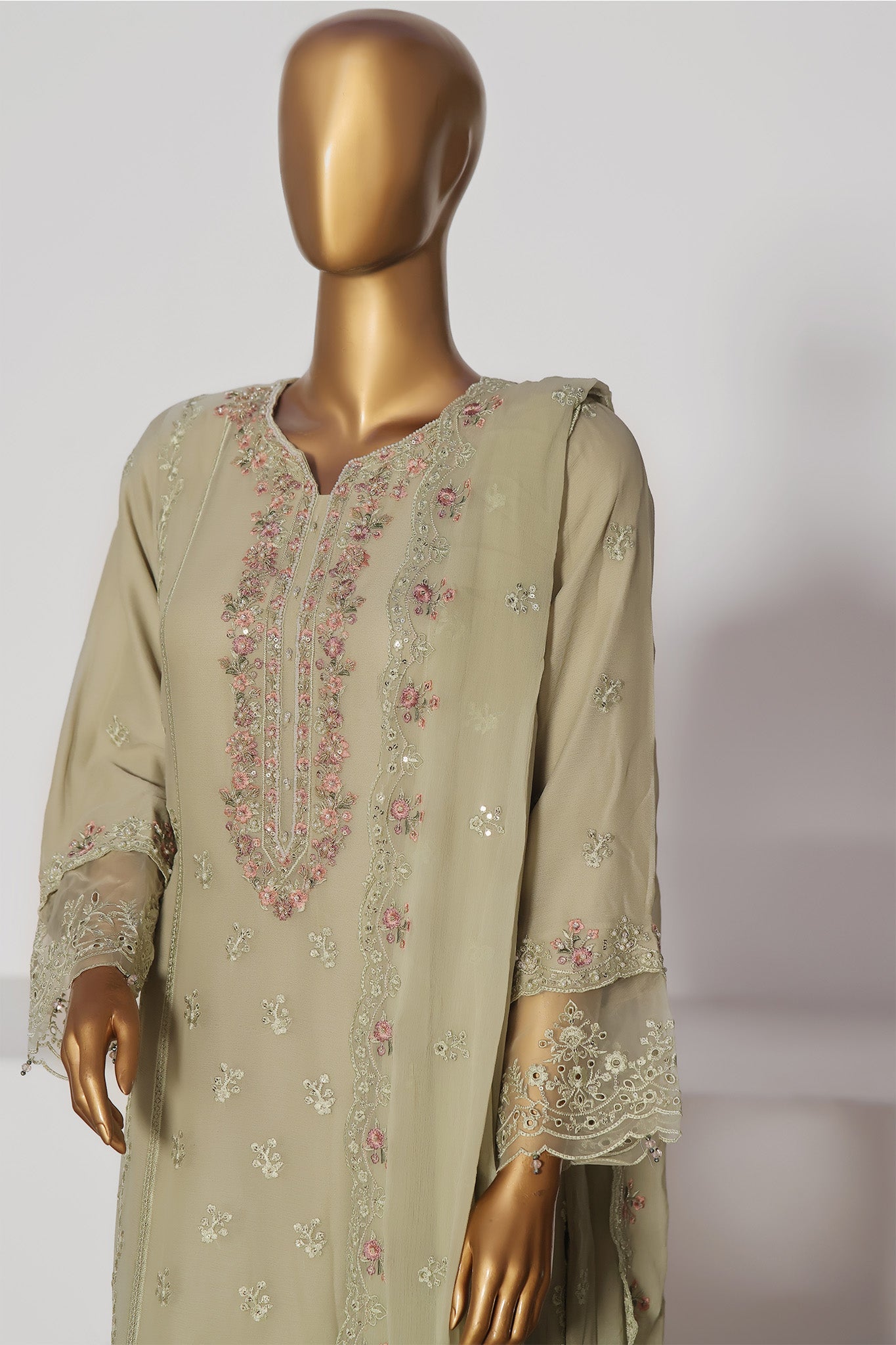 Afsany By Sada Bahar Stitched 3 Piece Luxury Formals Chiffon- Collection'2024-Pista