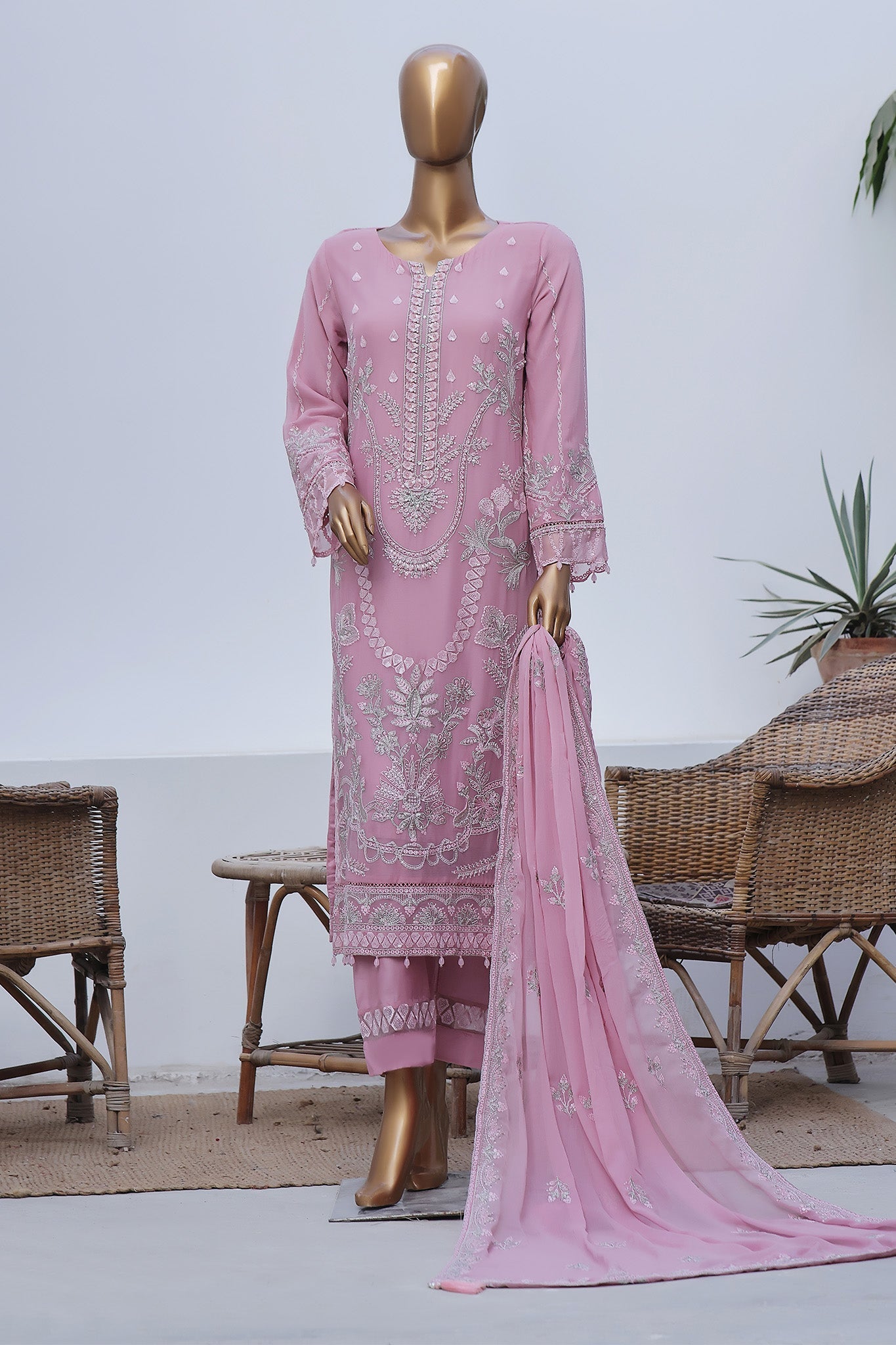 Afsany By Sada Bahar Stitched 3 Piece Luxury Formals Chiffon- Collection'2024-Plum