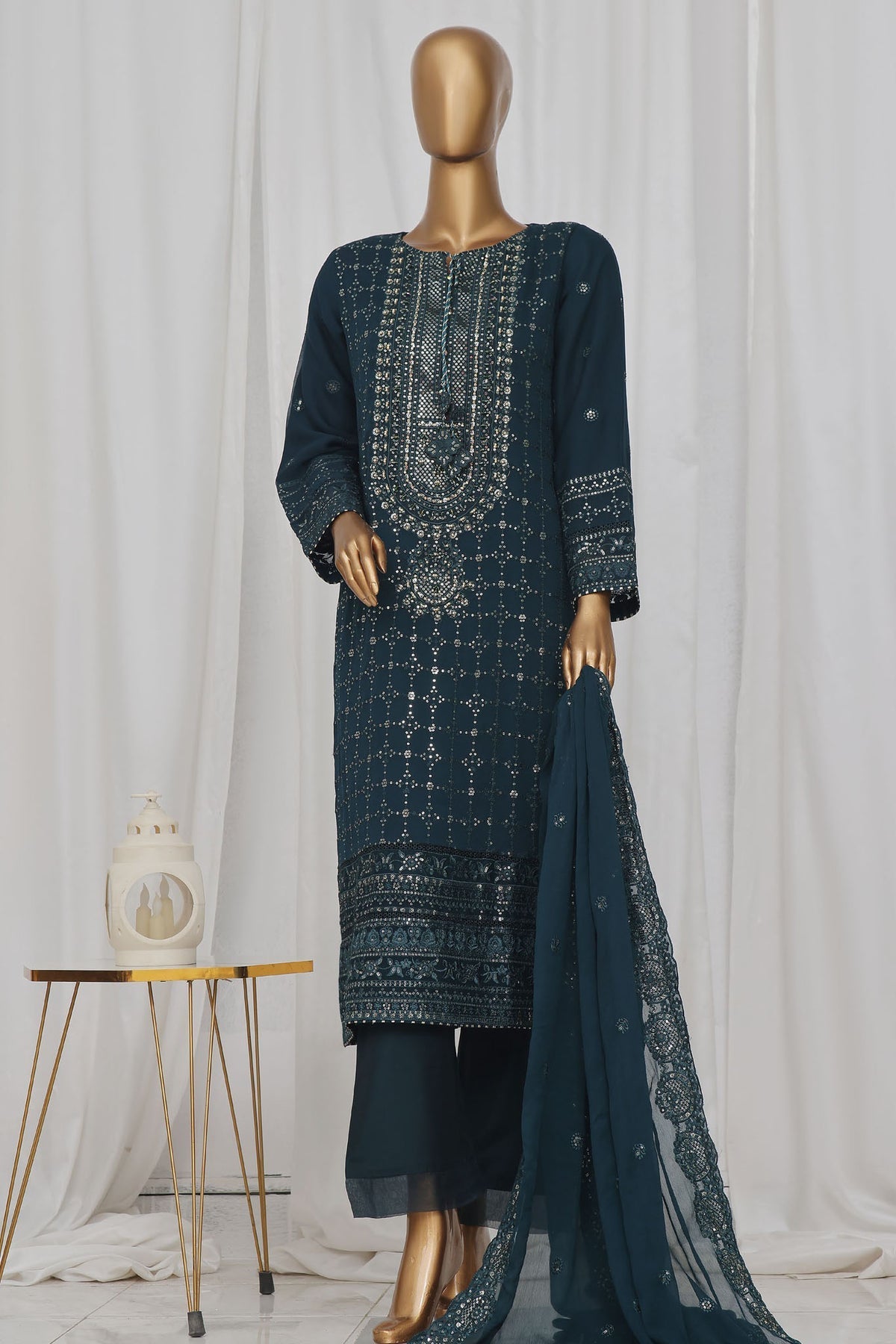 Afsany By Sada Bahar Stitched 3 Piece Luxury Formals Chiffon Collection'2025-Teal