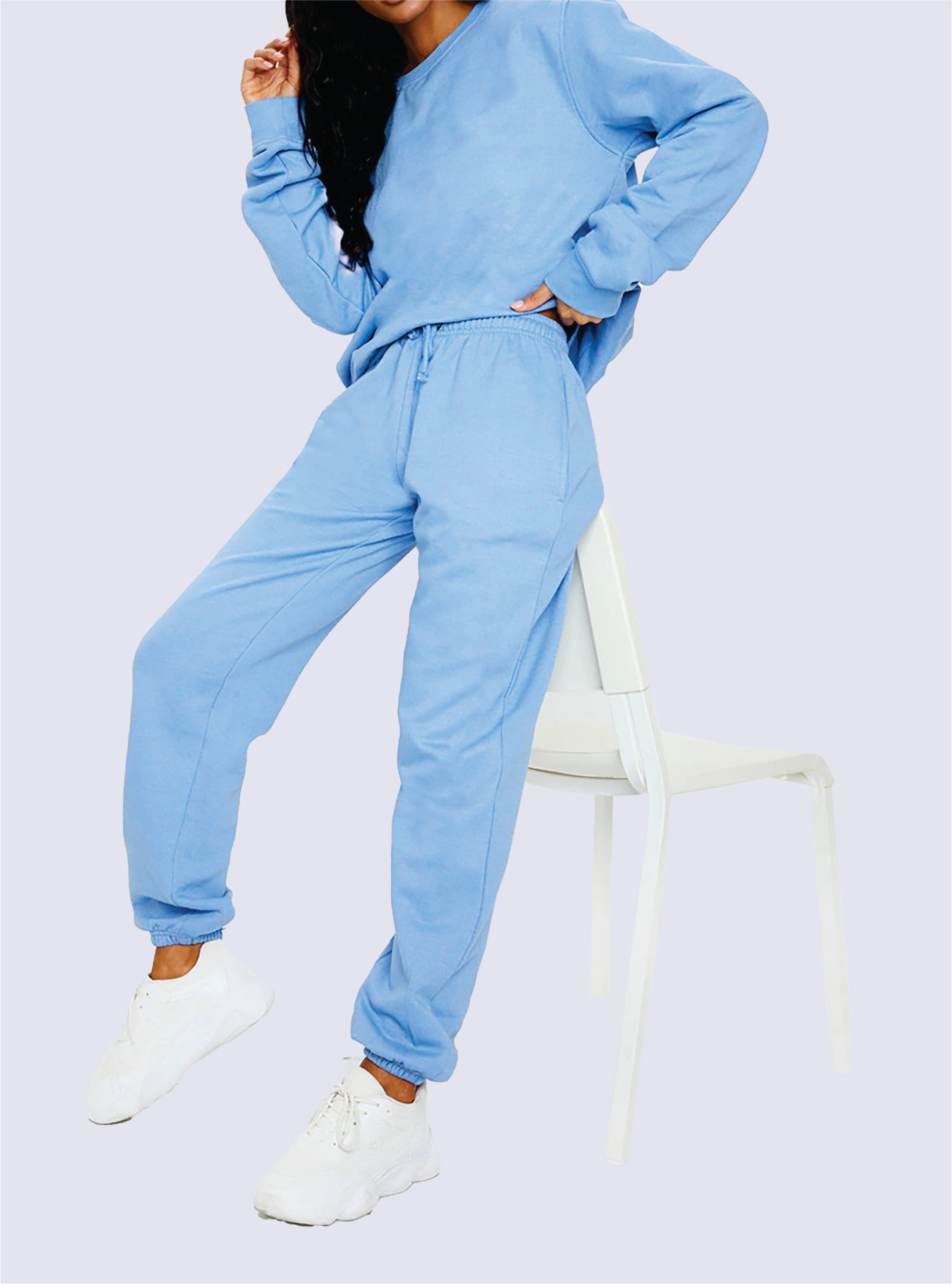 Blue Oversized Sweatshirt & Oversized Cuffed Joggers