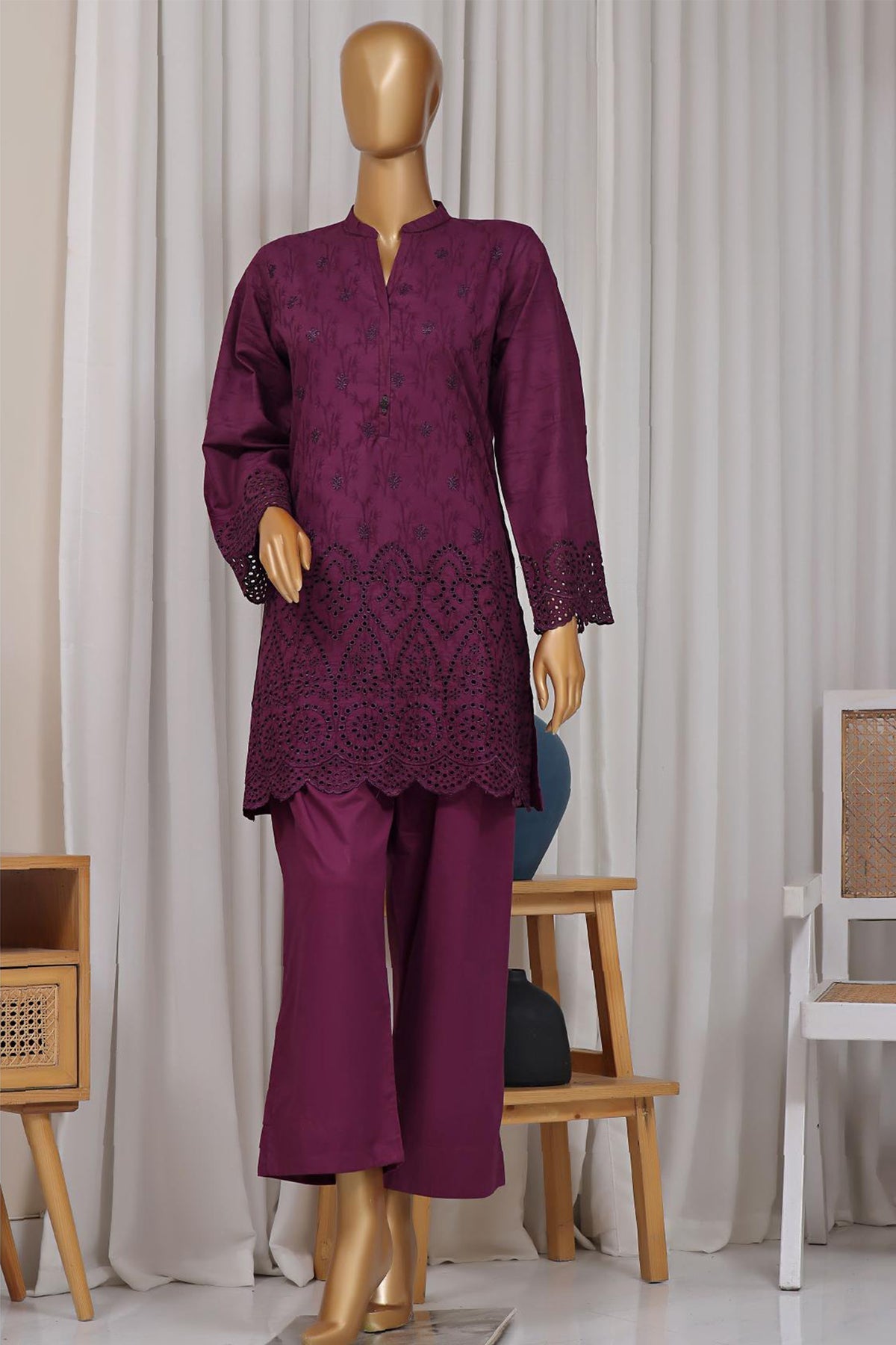 Estelle by Sada Bahar Stitched Co Ords Emb Jacquard Collection'2024-CK-Blue