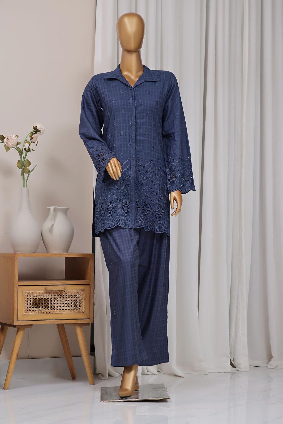 Estelle by Sada Bahar Stitched Co Ords Emb Jacquard Collection'2024-CK-Blue