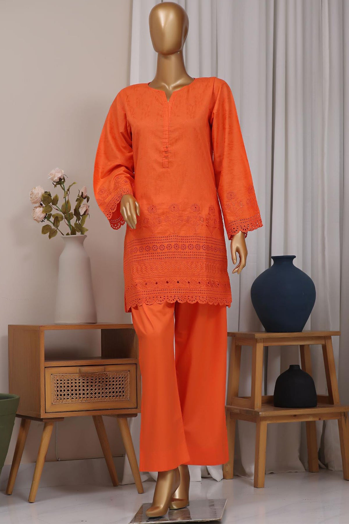 Estelle by Sada Bahar Stitched Co Ords Emb Jacquard Collection'2024-CK-Orange