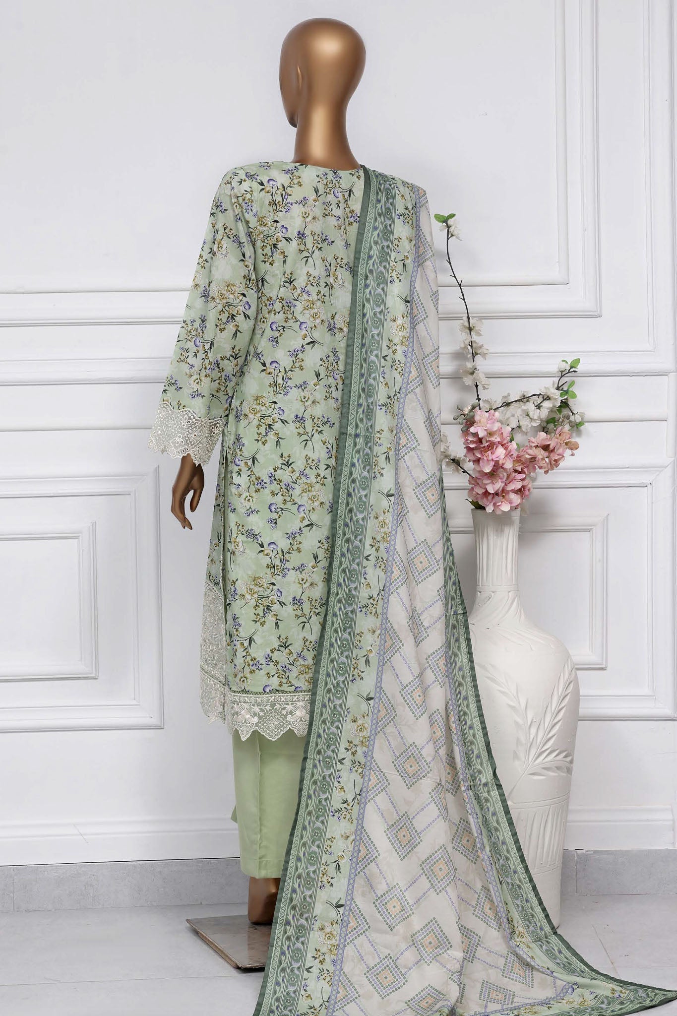 Raya By Sada Bahar Stitched 3 Piece Festive Emb Lawn Collection-Pista