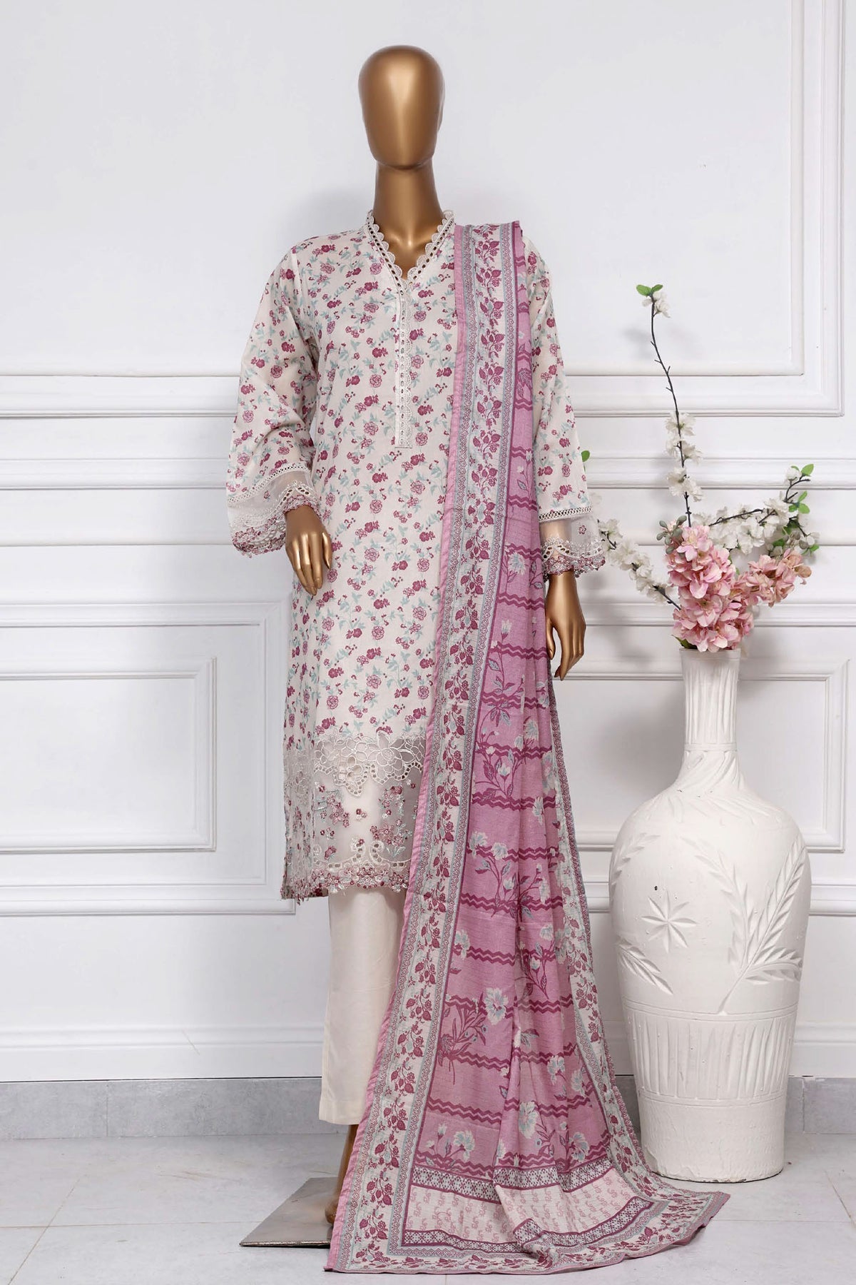 Raya By Sada Bahar Stitched 3 Piece Festive Emb Lawn Collection-Skin