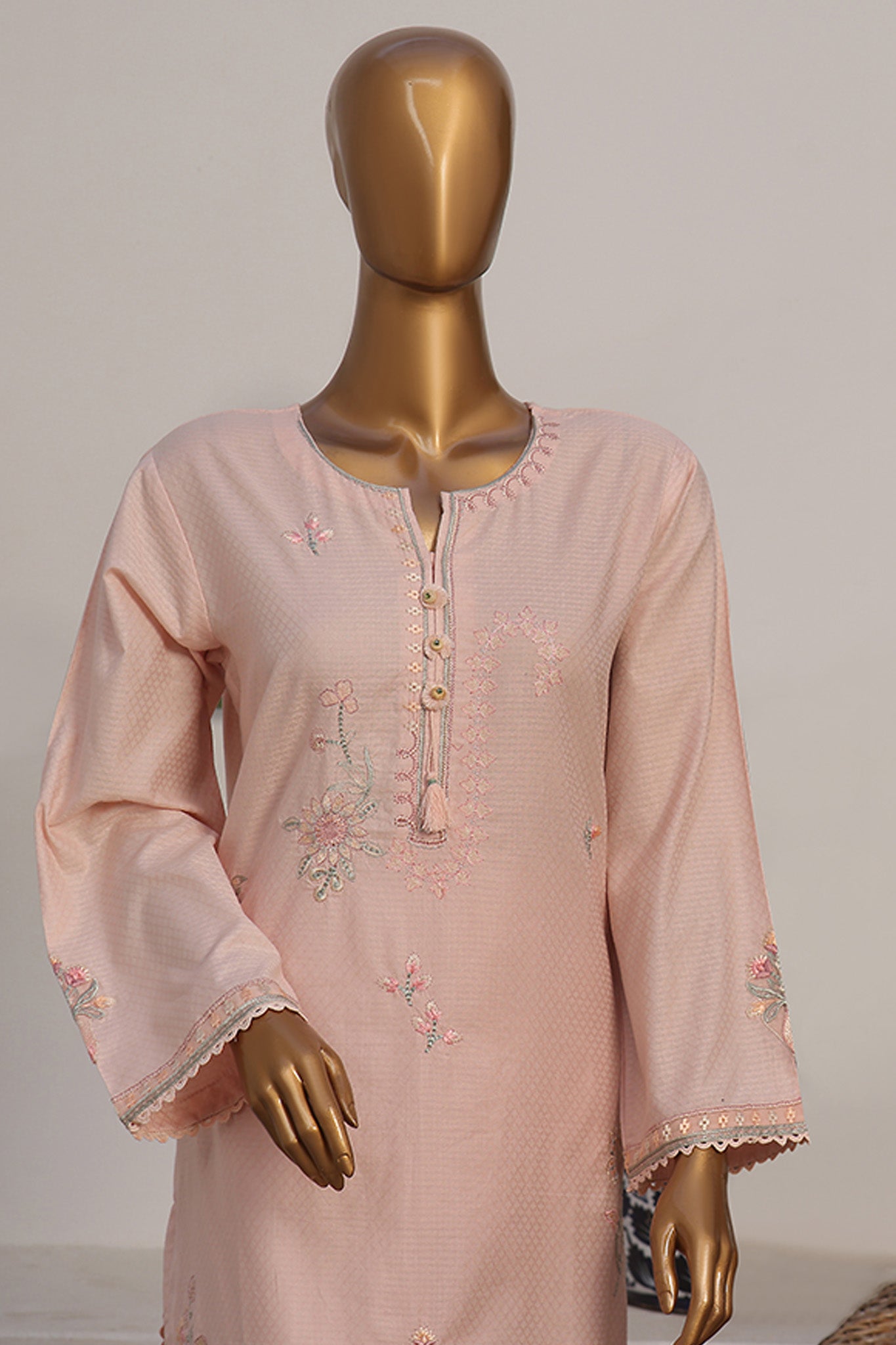 Sada Bahar Stitched 2 Piece Co Ords Emb Jacquard- Collection'2024-Pink