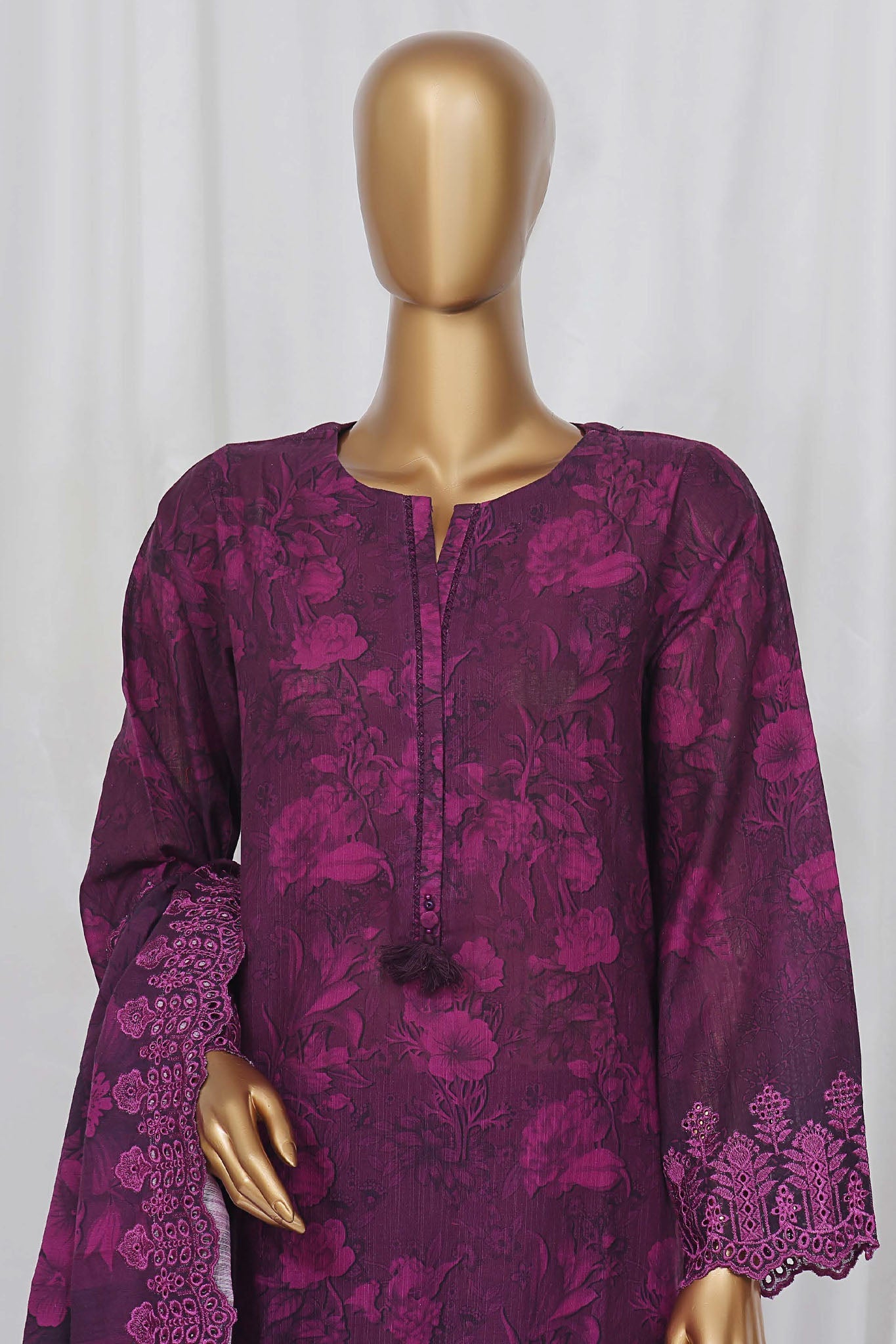 Sada Bahar Stitched 3 Piece Laser Cutwork Chikankari- Collection'2024-Purple