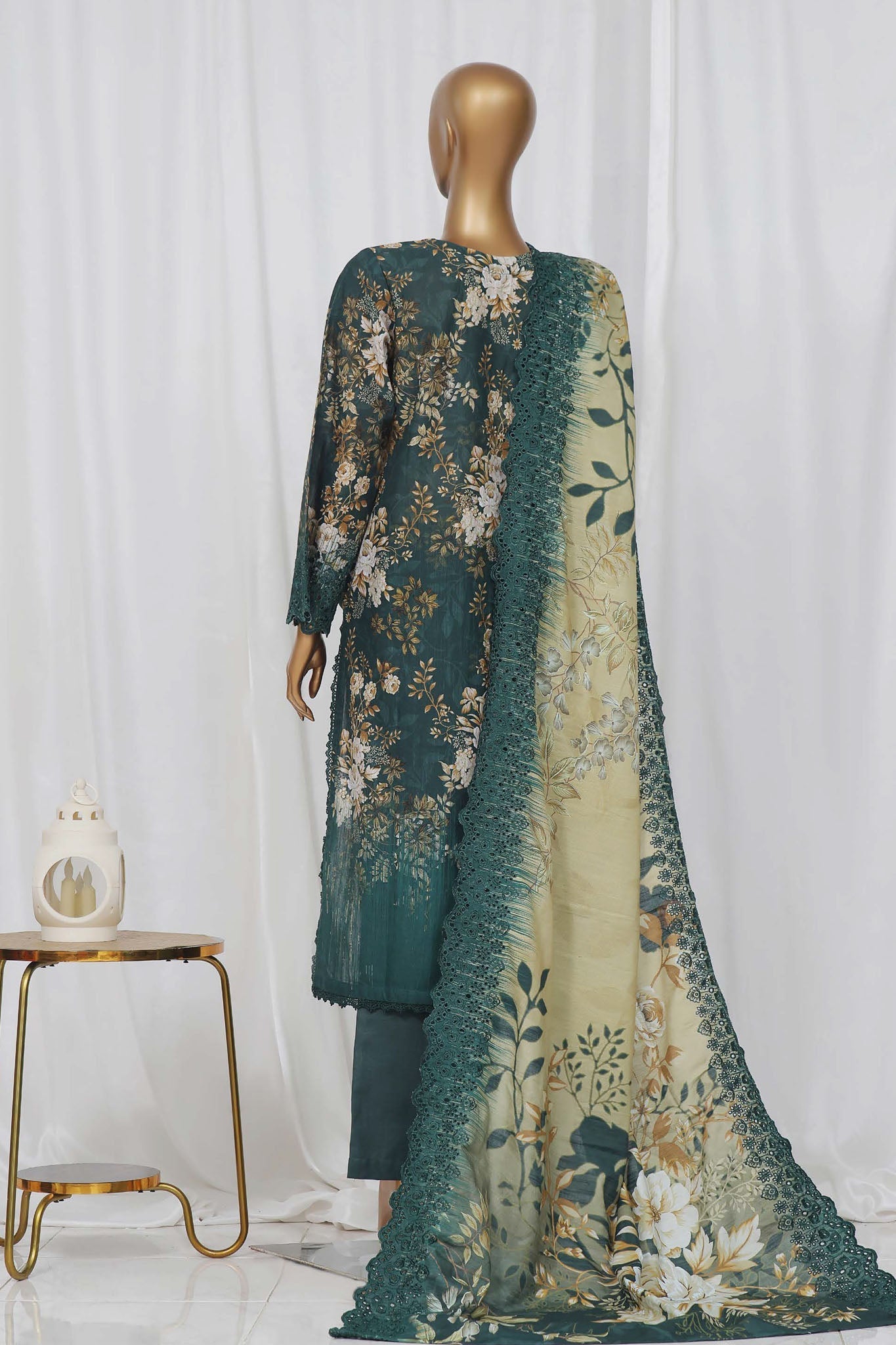 Sada Bahar Stitched 3 Piece Laser Cutwork Chikankari- Collection'2024-Green