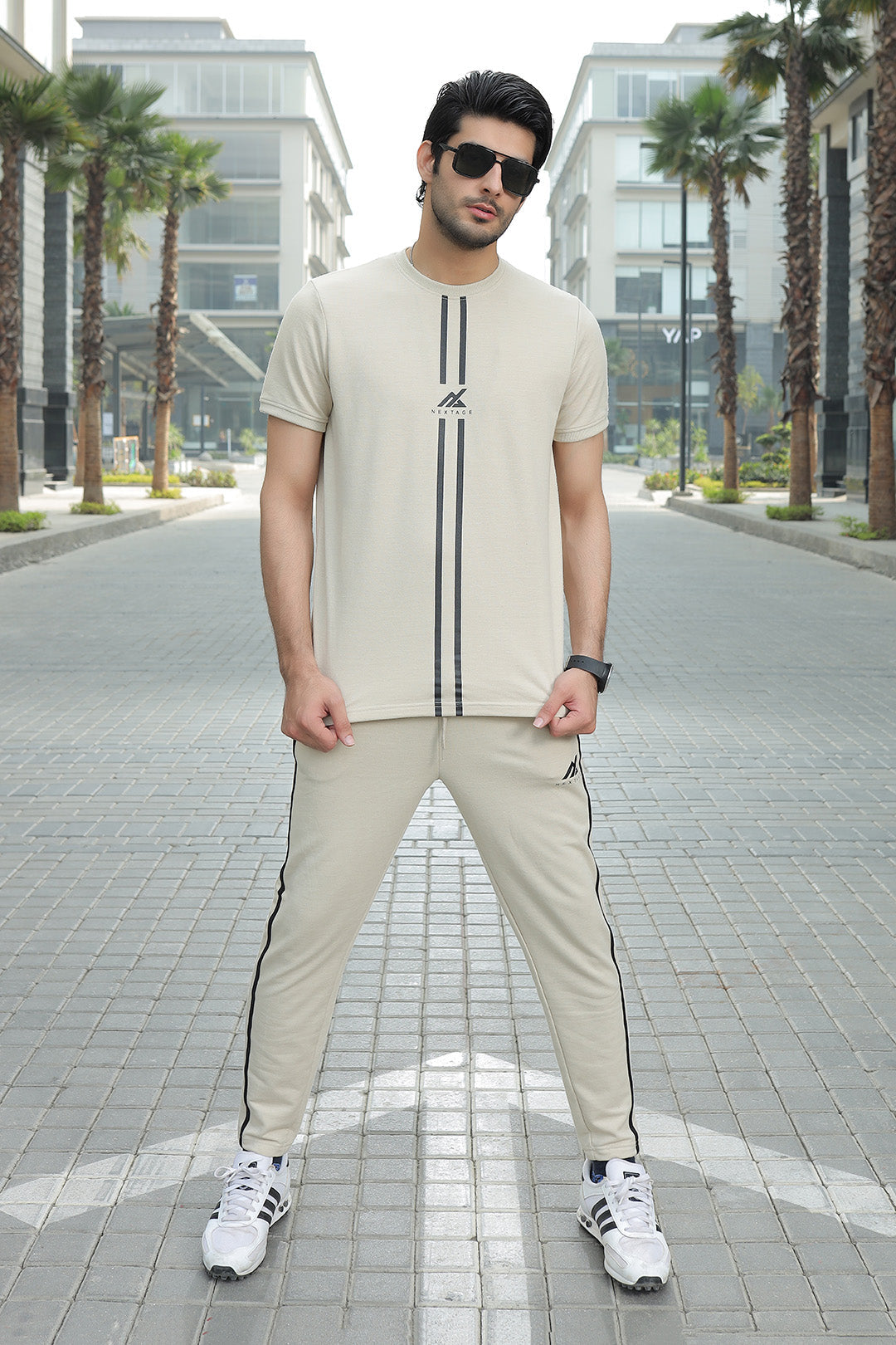 Sand Stripe Logo Tracksuit