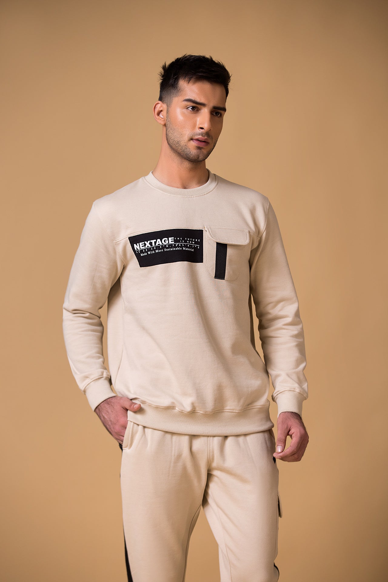 Sand Cargo Fleece Winter Tracksuit