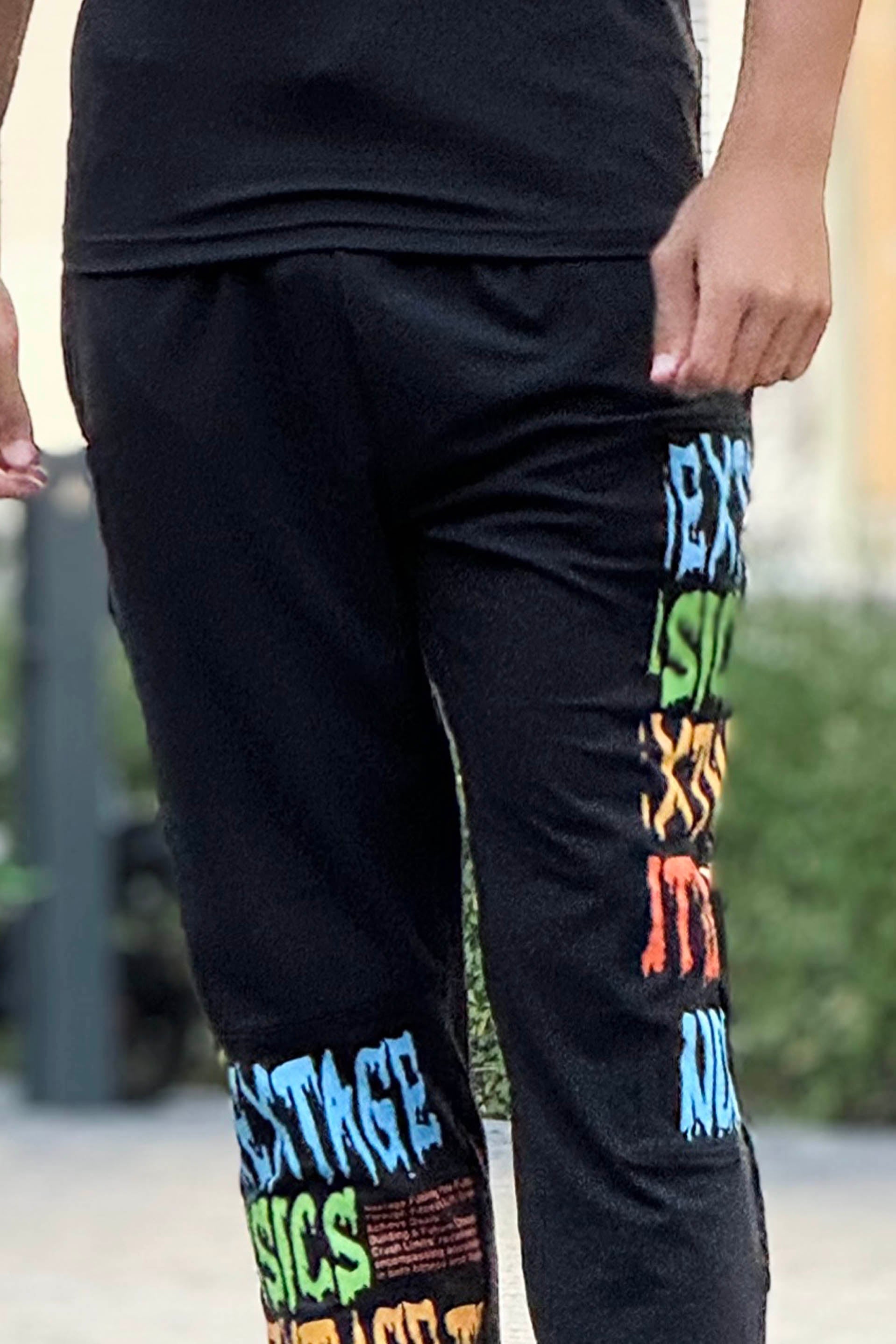 BLACK GRAPHICS DRI COOL TROUSER