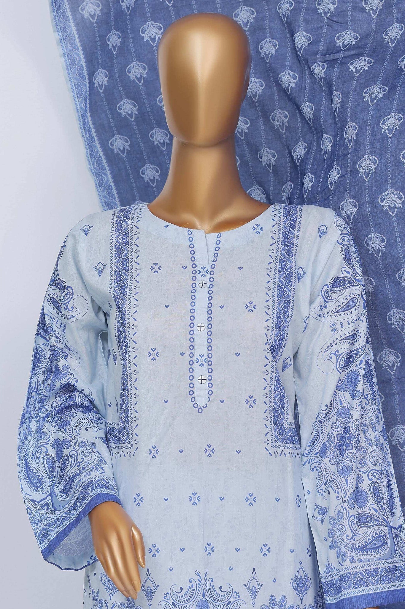 Sada Bahar Stitched 3 Piece Mid Summer Co Ords Collection'2024-Sky Blue