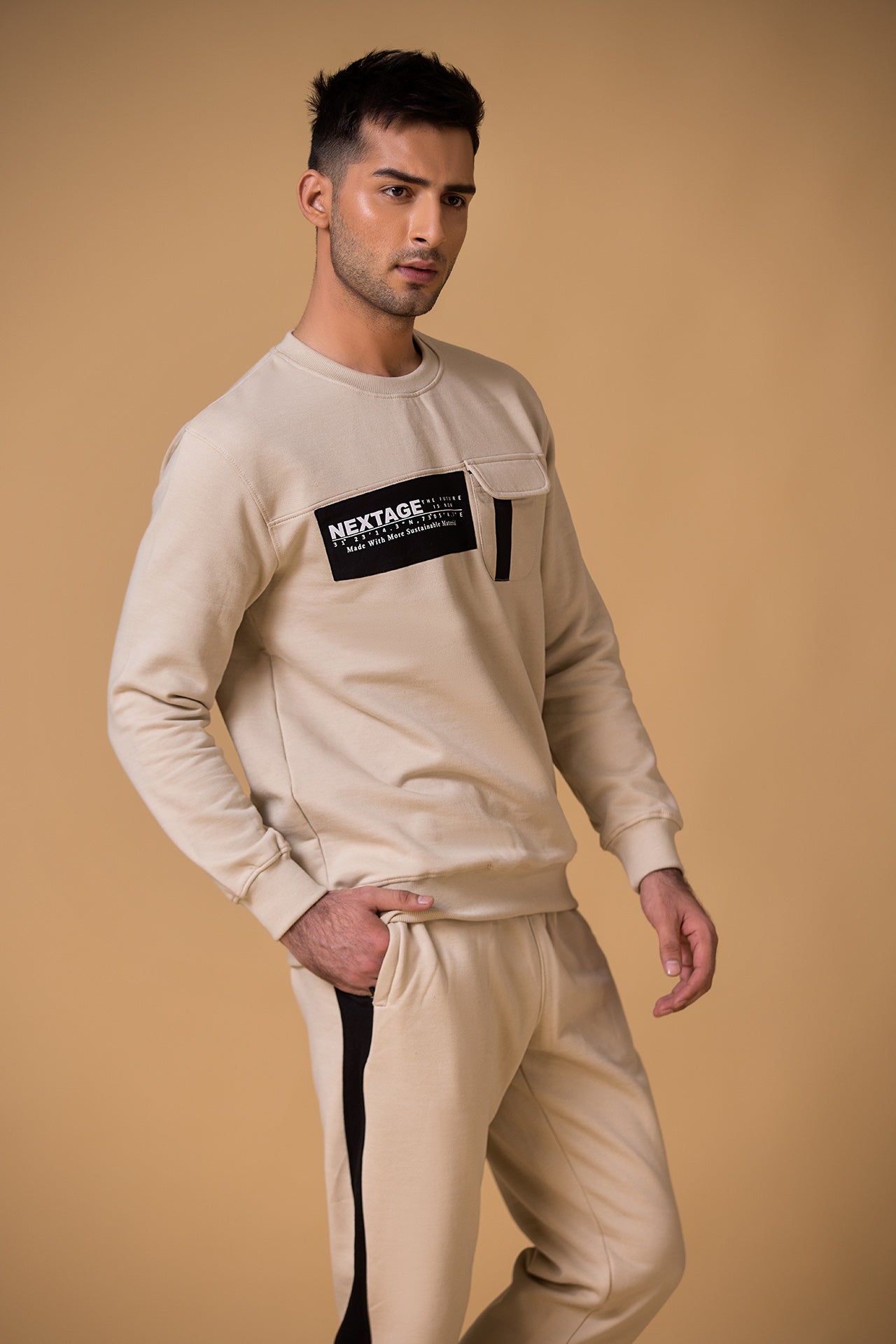 Sand Cargo Fleece Winter Tracksuit